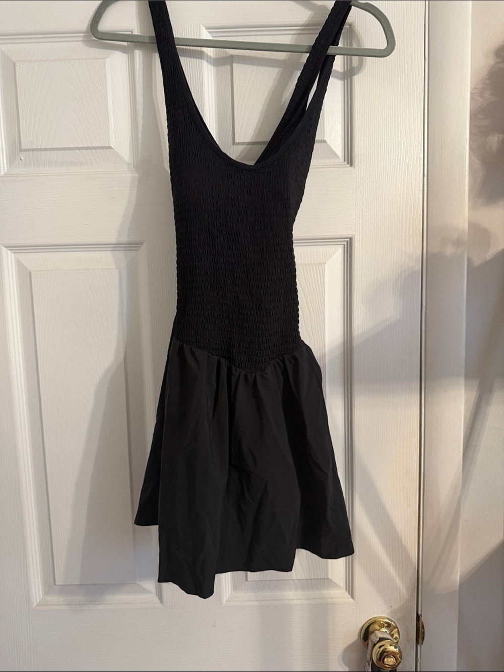Halara Black Smocked Tank athletic dress